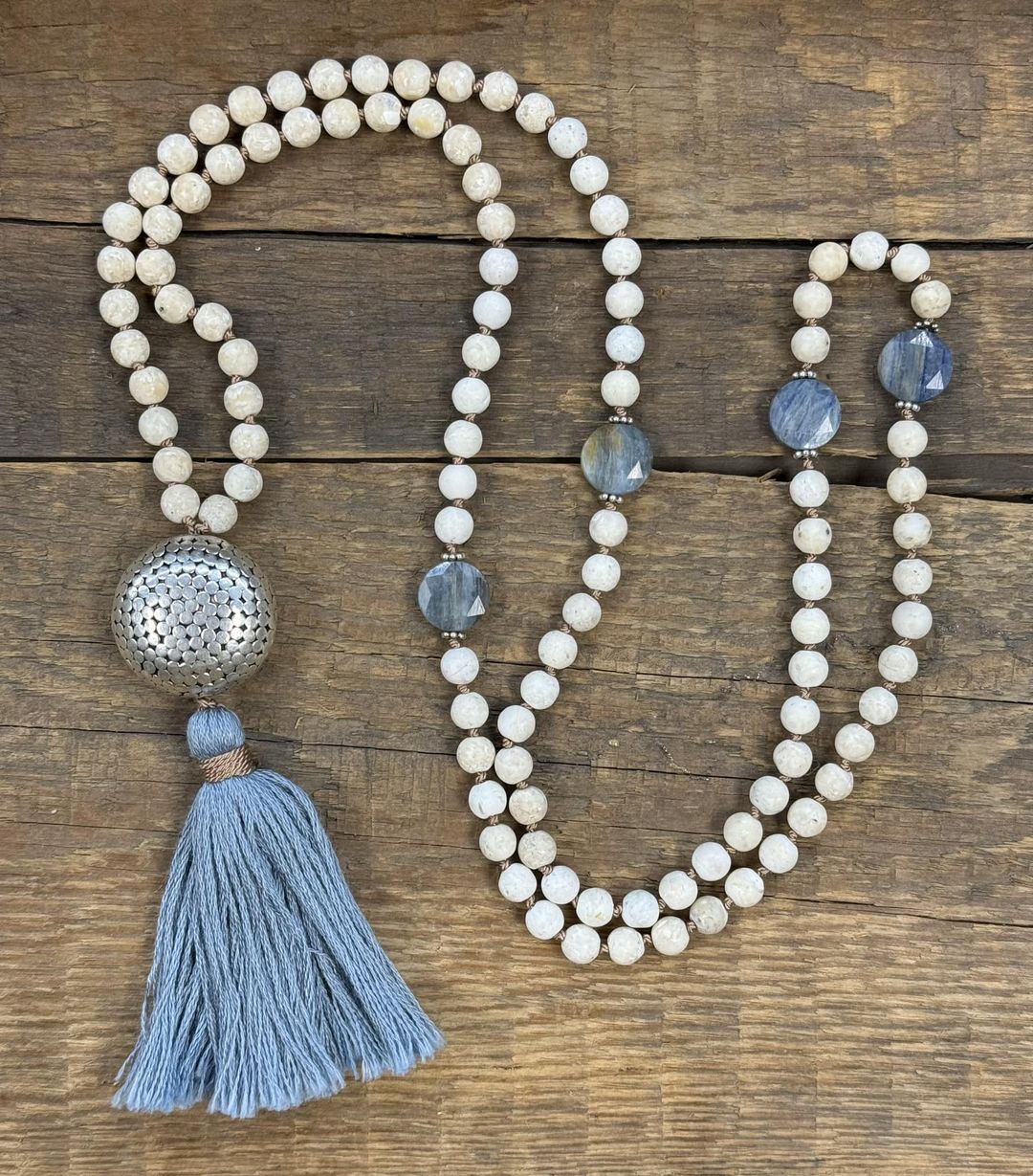 Custom Handmade Mala Necklaces on Silk