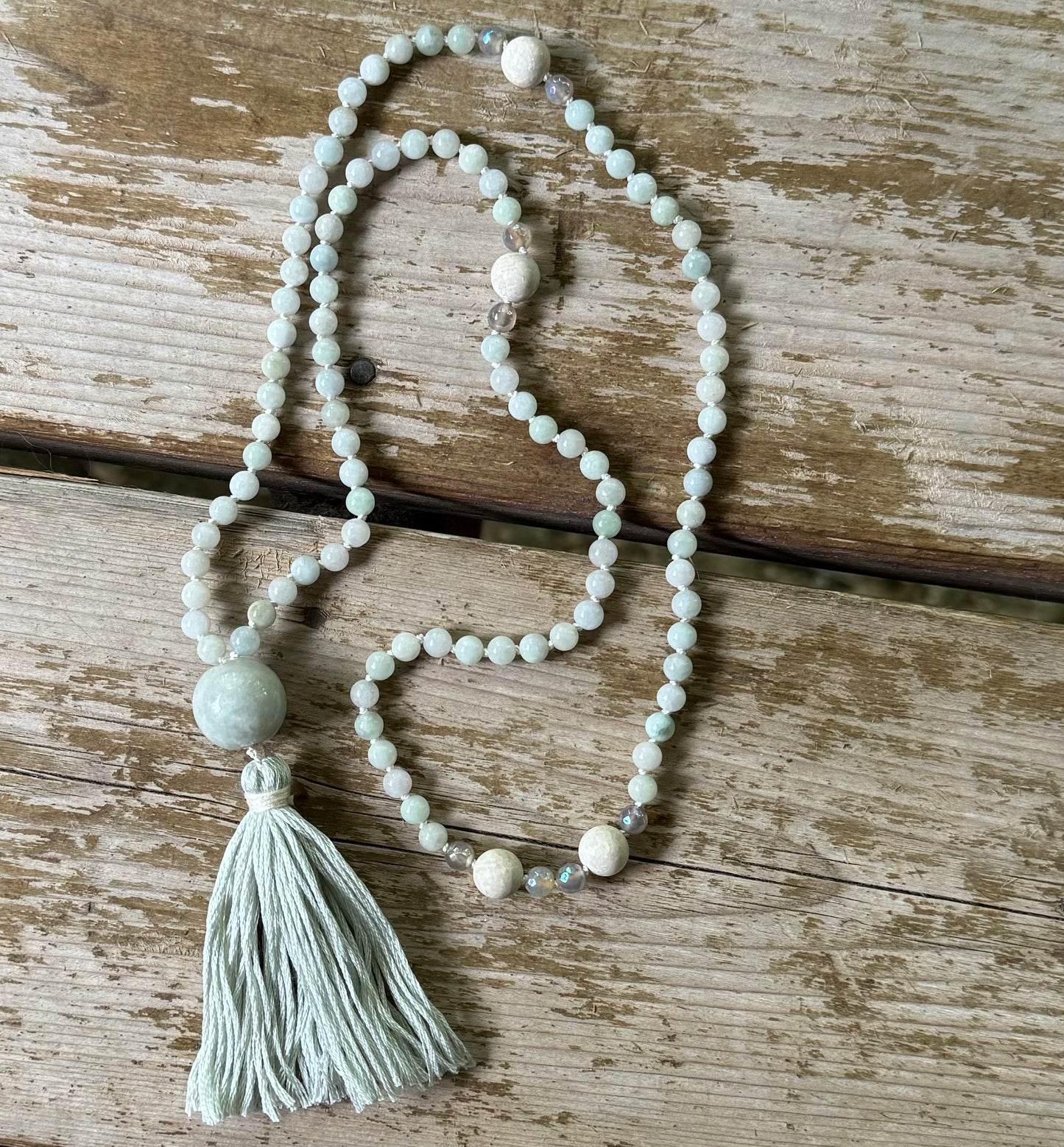 Custom Handmade Mala Necklaces on Silk